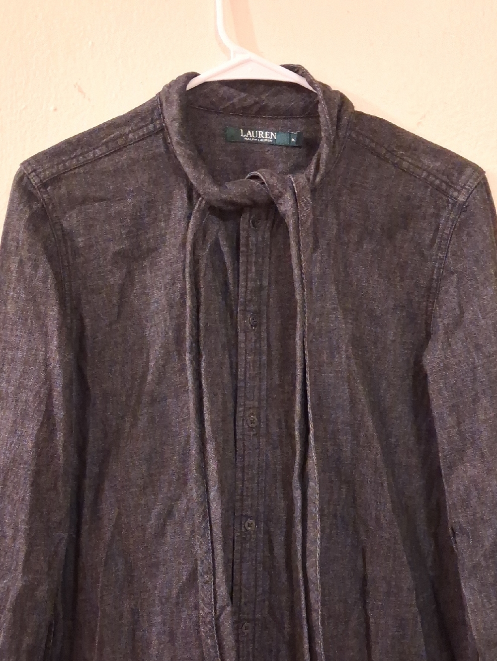Ralph Lauren Dark Gray Button-Up Shirt with Green Label
